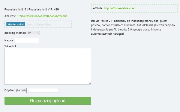 speed links indeksowanie