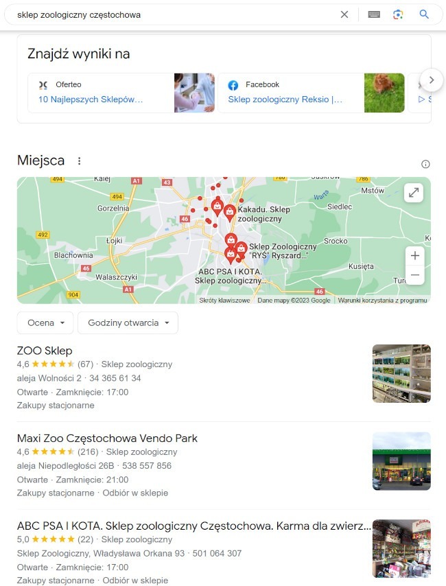 pozycjonowanie lokalne sklepu zoologicznego