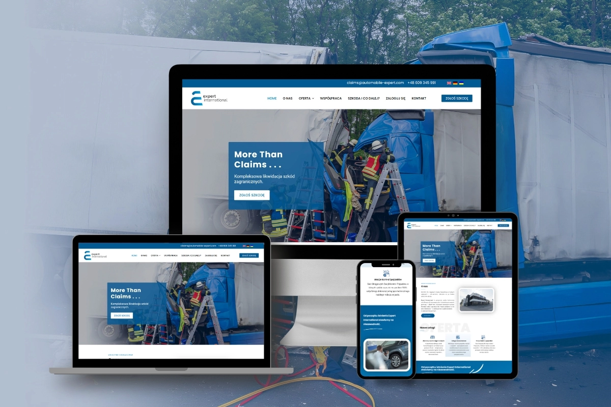 Mockup strony Expert-International.eu