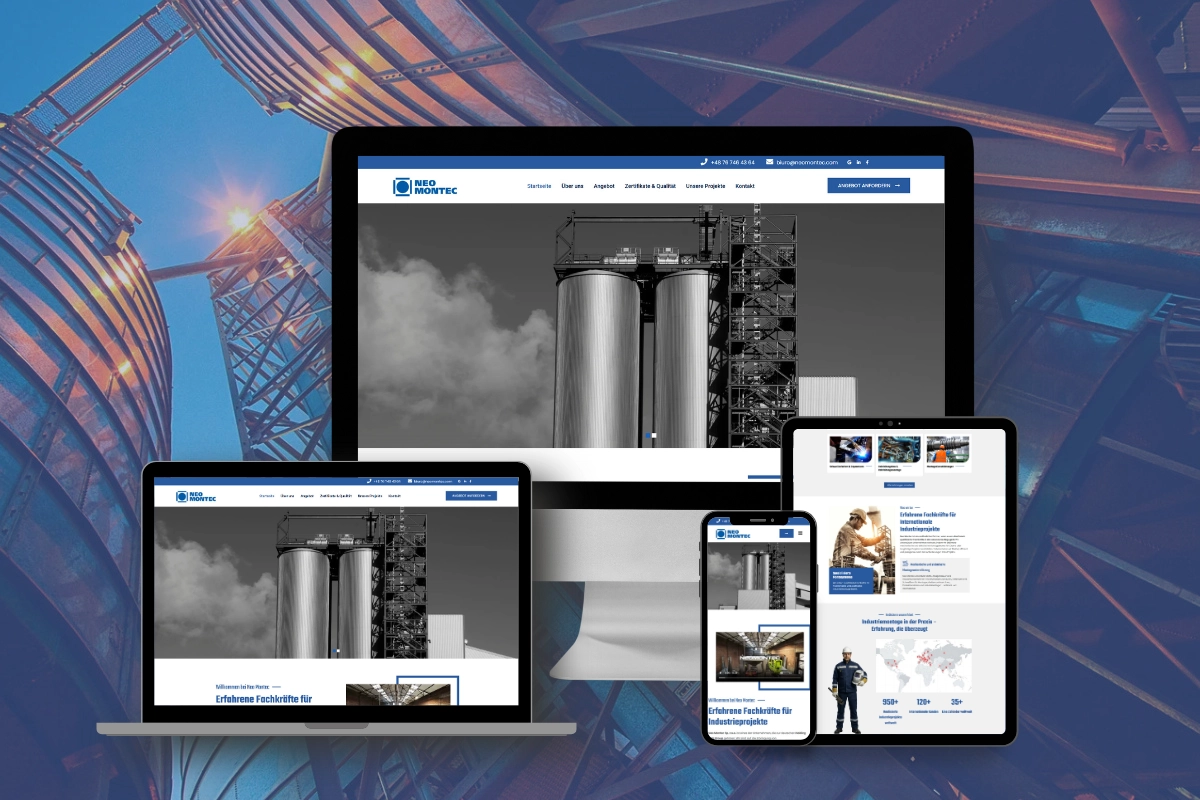 Mockup strony Neomontec.de